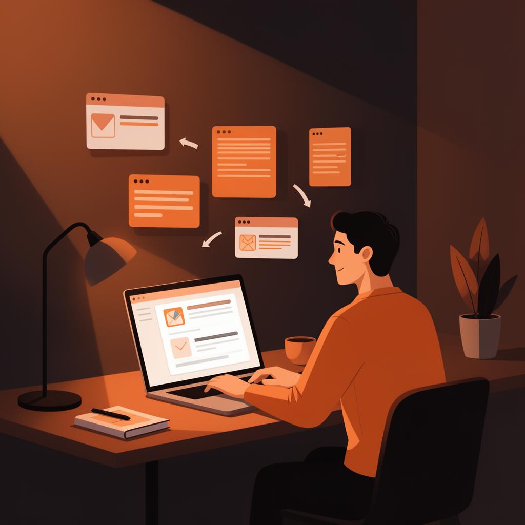 Illustration d'une personne modifiant facilement son site web