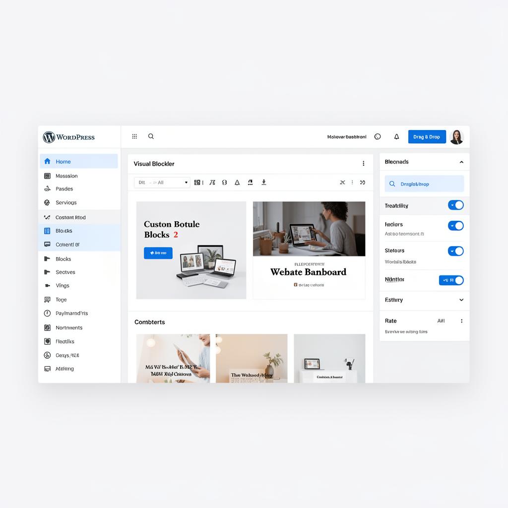 Interface d'édition visuelle avec des blocs de contenu personnalisables
